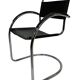 Set of 4 bauhaus cantilever chairs black leather and chrome design