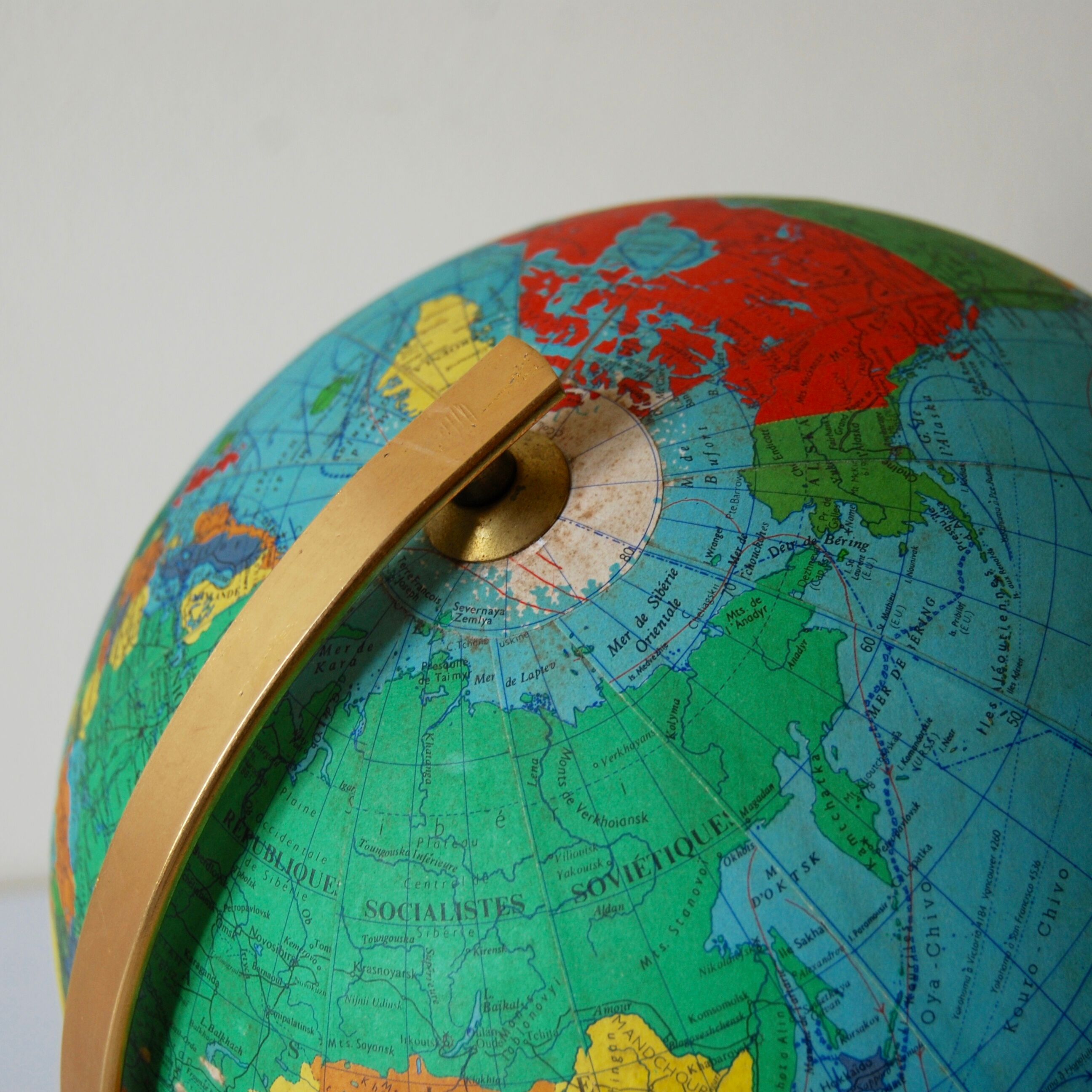 Globe terrestre vintage 1965