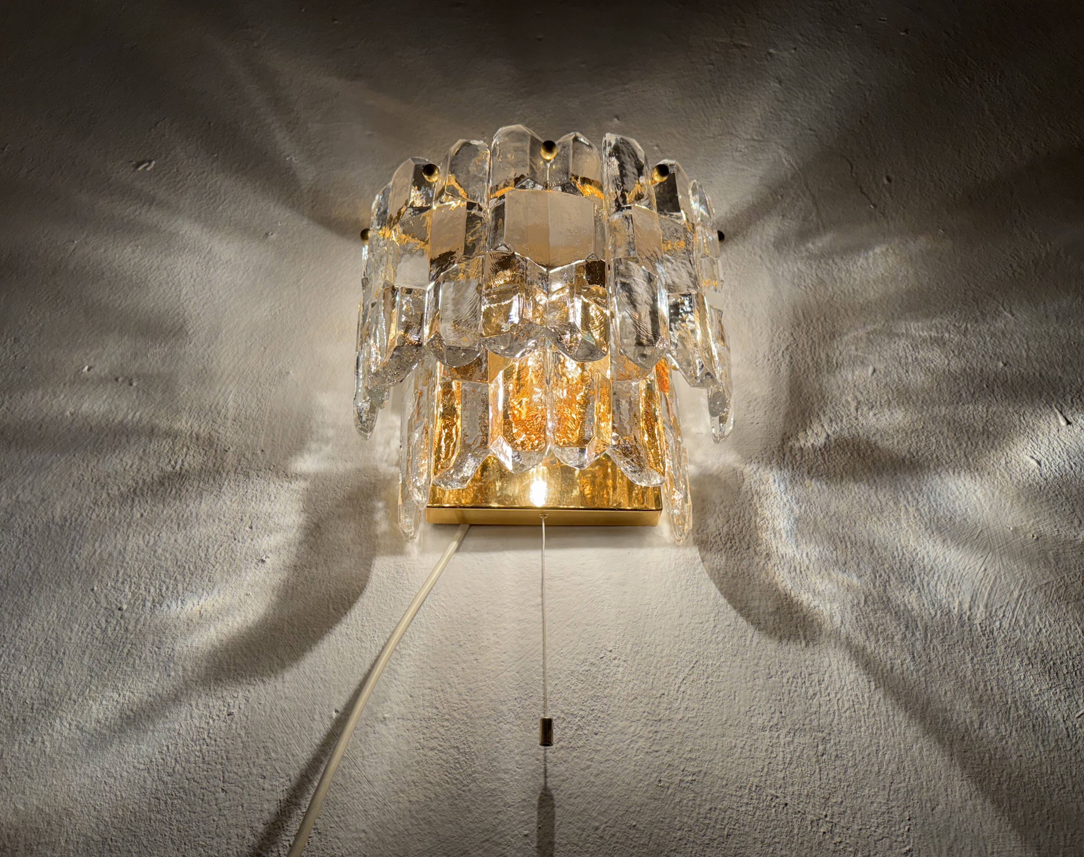 Palazzo Ice Glass Wall Lamp by J.T. Kalmar