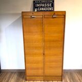 Double curtain filing cabinet