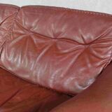 Brown Leather Sofa By Madsen & Schubell, Denmark 1970s