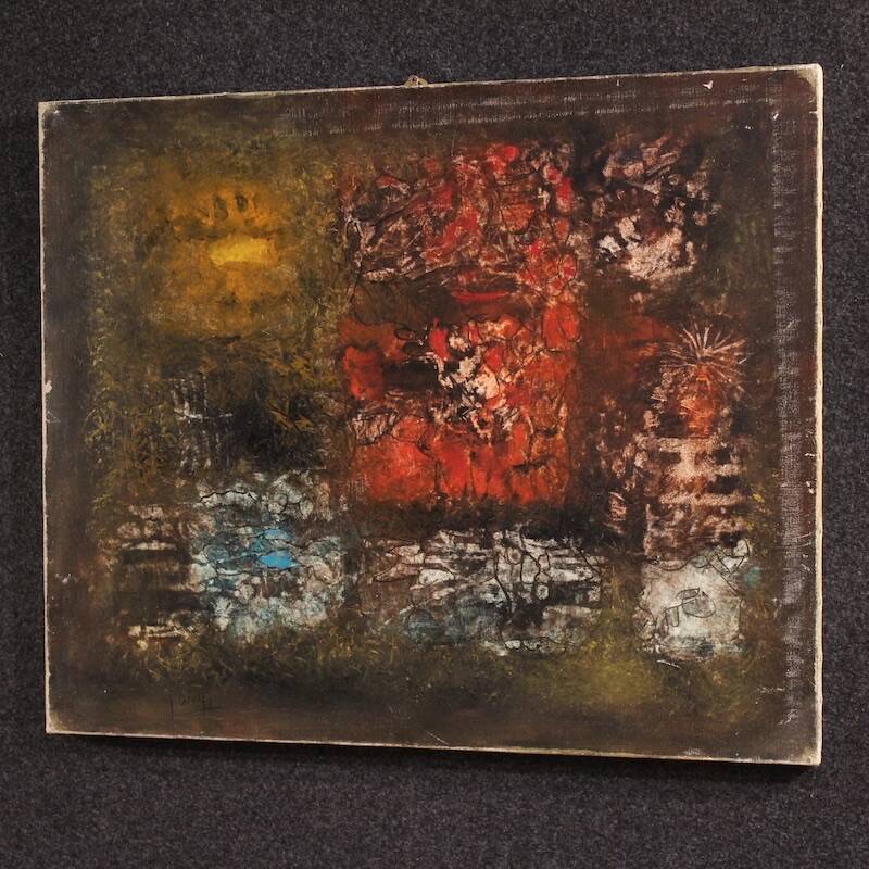 Peinture abstraite américaine signée J. Wolff