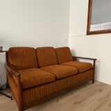 Scandinavian convertible sofa in teak by Grete Jalk, 1960s.