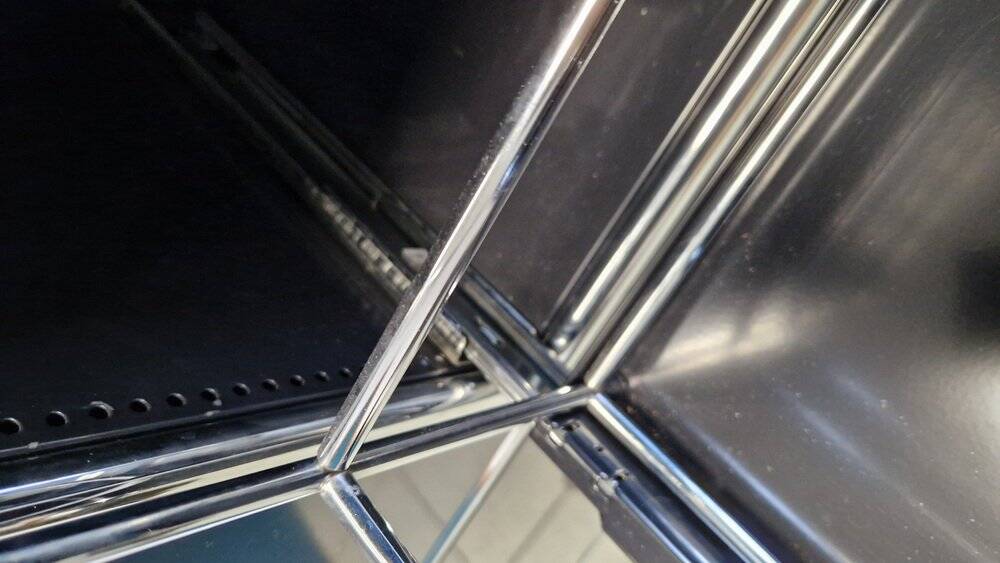 4-Module Bookcase in Chromed Metal and Blue Iron from USM Haller, 1970s