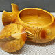 Old tureen yellow fish earthenware Sarreguemines France Slip