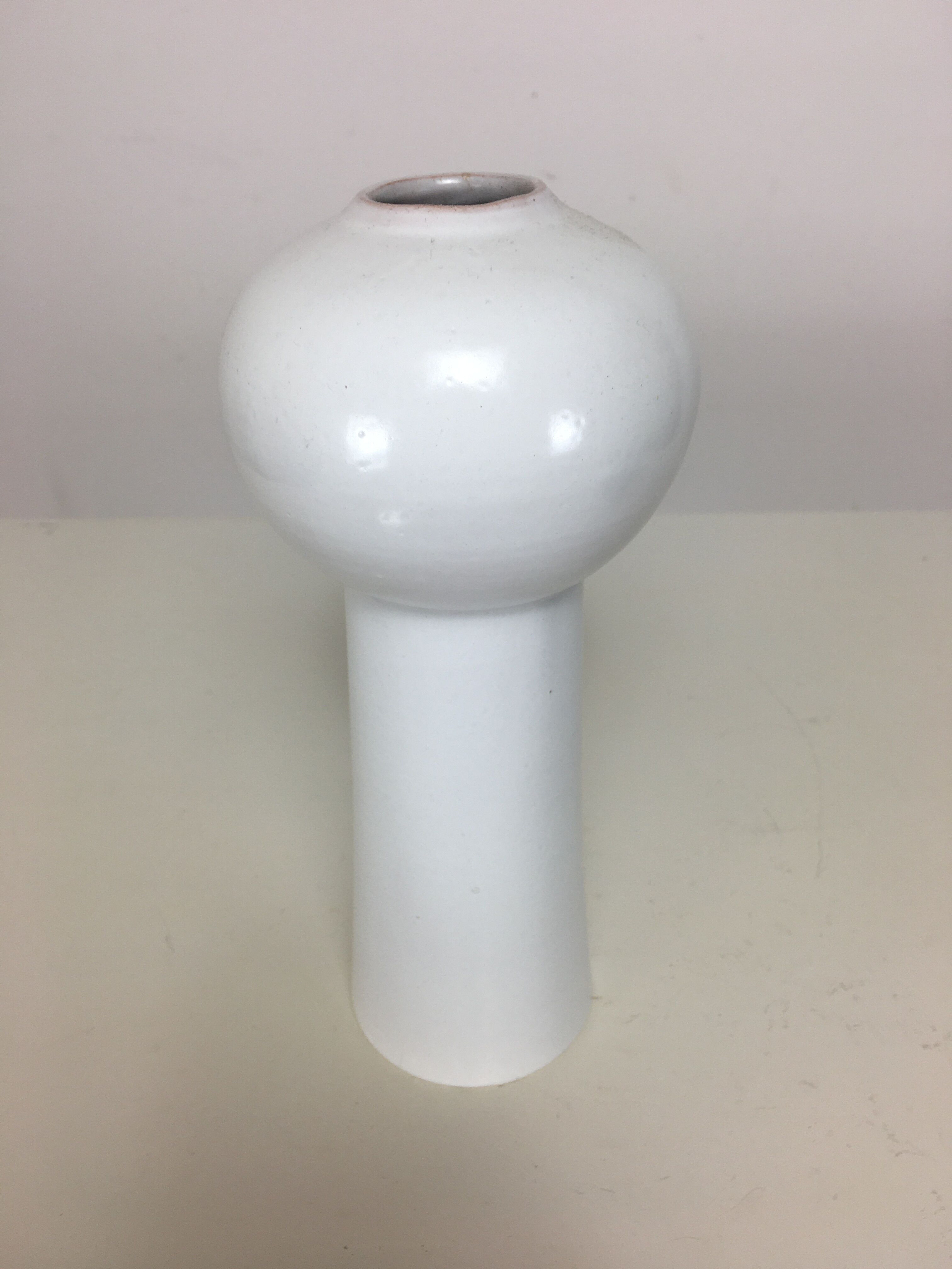Scandinavian modernist vase, white ceramics