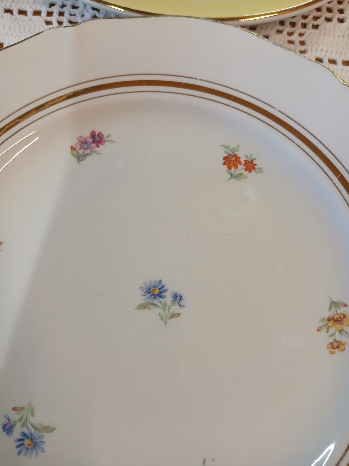 6 mismatched antique dinner plates