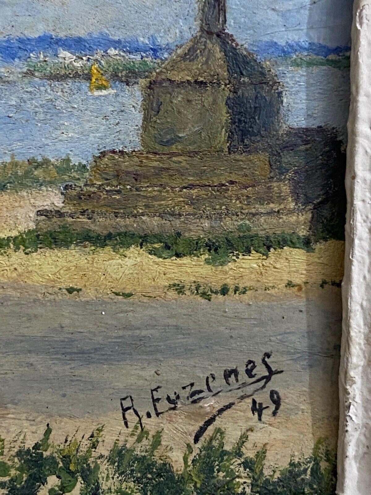 Pair of paintings breton school r euzemes eyzemes signature to identify