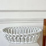 Woven white ceramic plate
