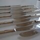12 table knives silver metal handles & stainless steel blades 22 cm