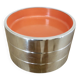 Set of 3 stackable ashtrays in colored melamine, chrome metal from the 70s