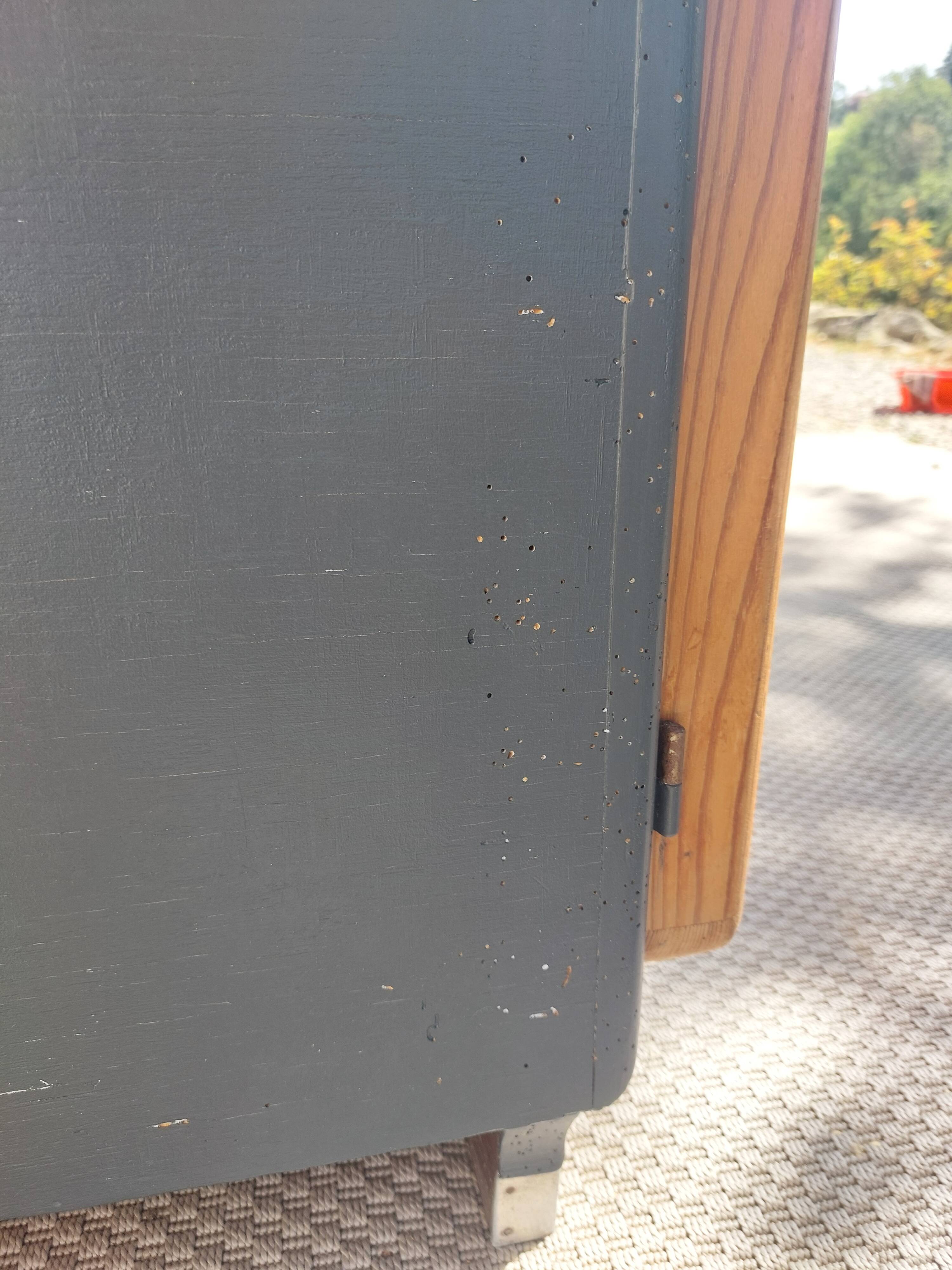 buffet Mado bois poncé et gris anthracite