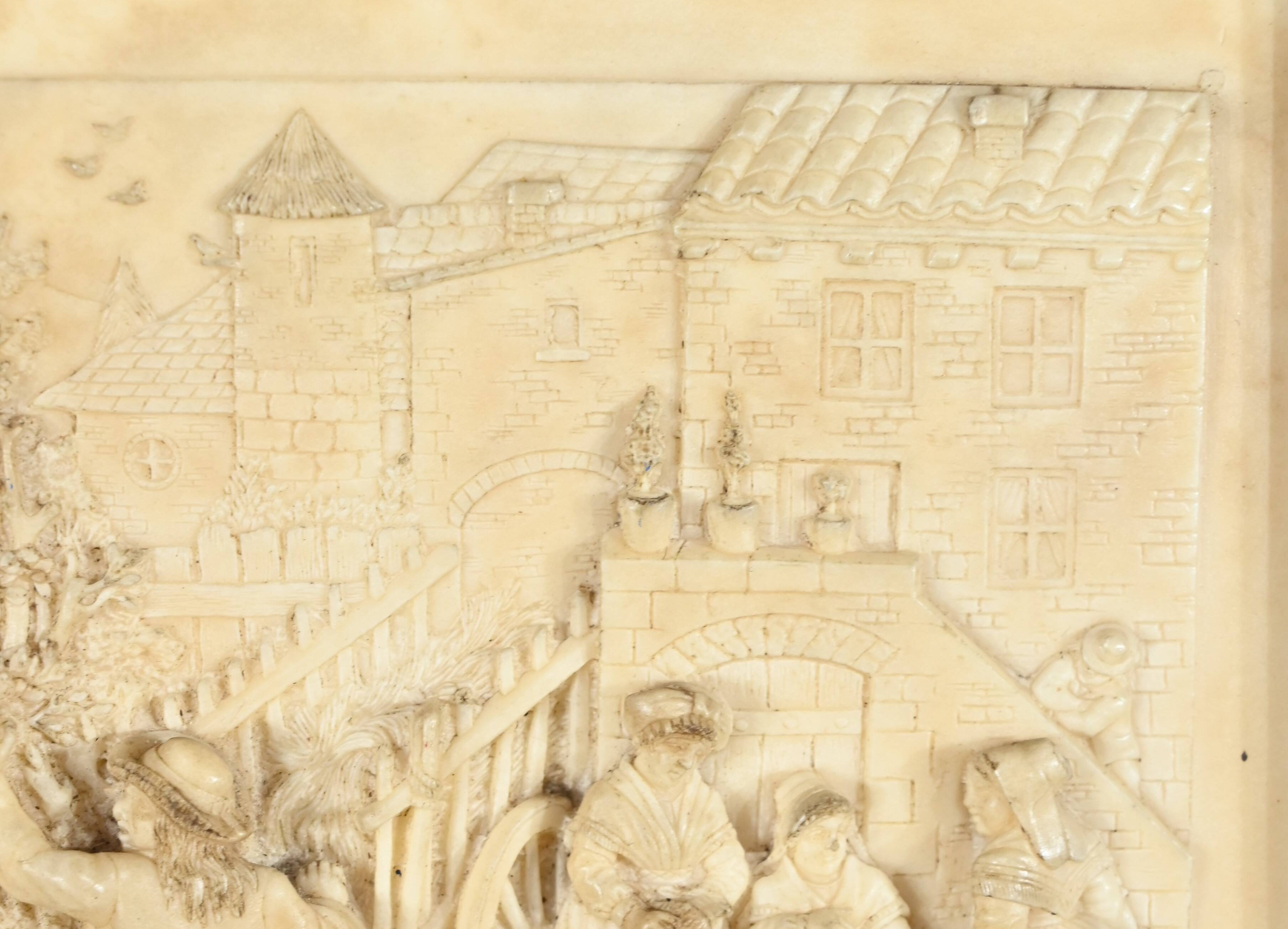 Bas-Relief Painting in Petrified Limestone, signed CF.Becker – Late 19th century