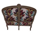 Directoire style sofa – Carved wood & floral fabric – Perfect condition
