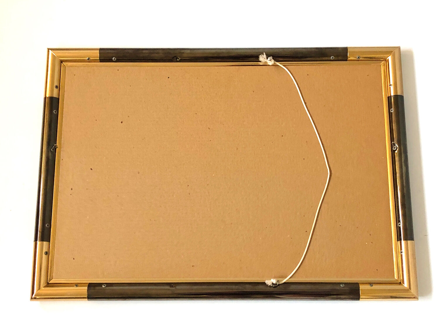 Gold and black marbled metal mirror, 1970s vintage design, Italy