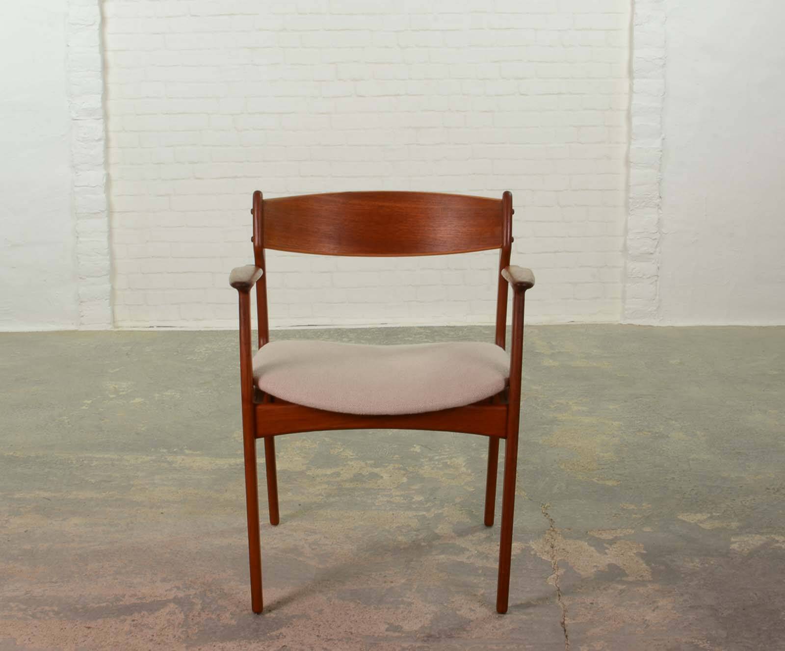 Danish Teak Desk- Armchair by Erik Buch for Oddense Maskinsedkeri, 1960s