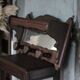 Solid wood coat rack with wall mirror, heart-shaped coat hooks