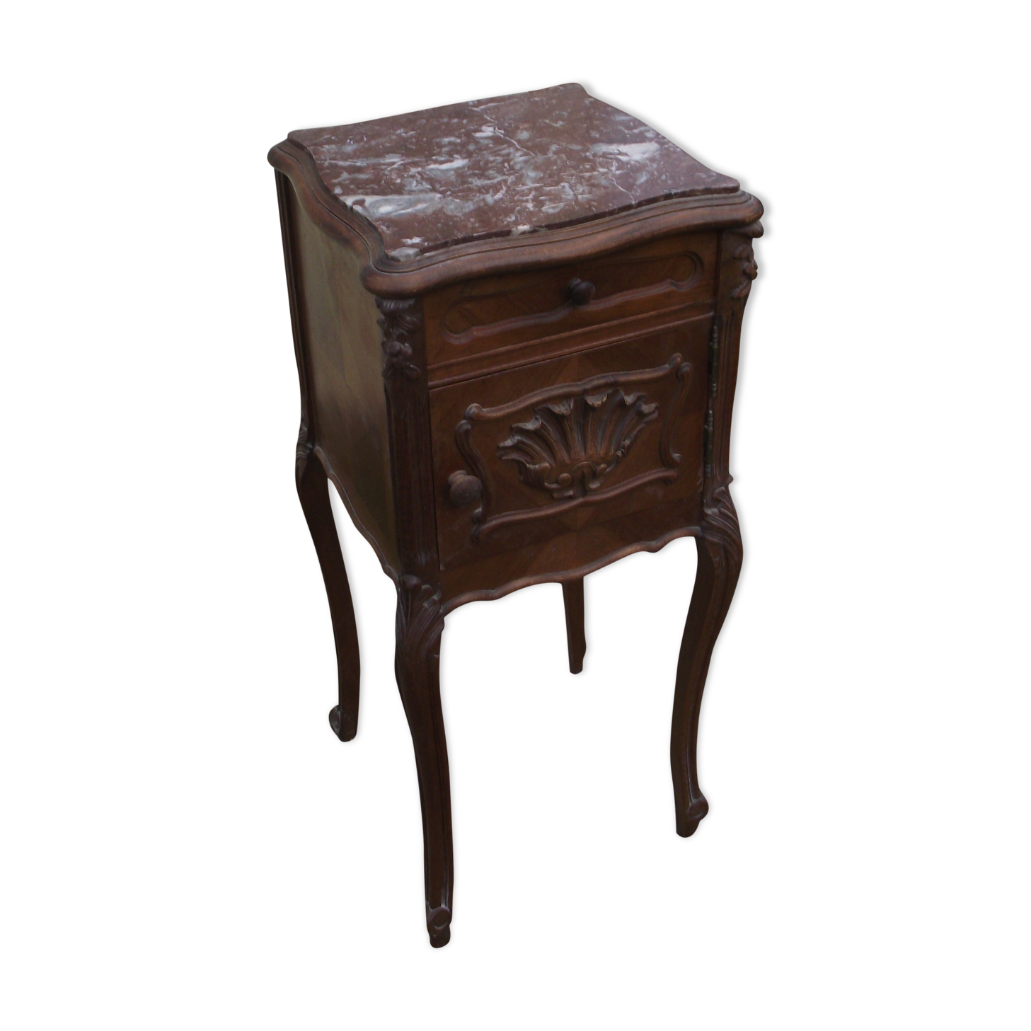 Louis XV style bedside table Walnut beginning 20 eme