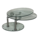 Oval designer coffee table in tempered glass