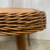 Wicker/wood coffee table