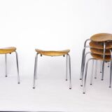 Set of 6 Egon Eiermann SE68 Stools – 1950s Mid Century Modern Beech Plywood