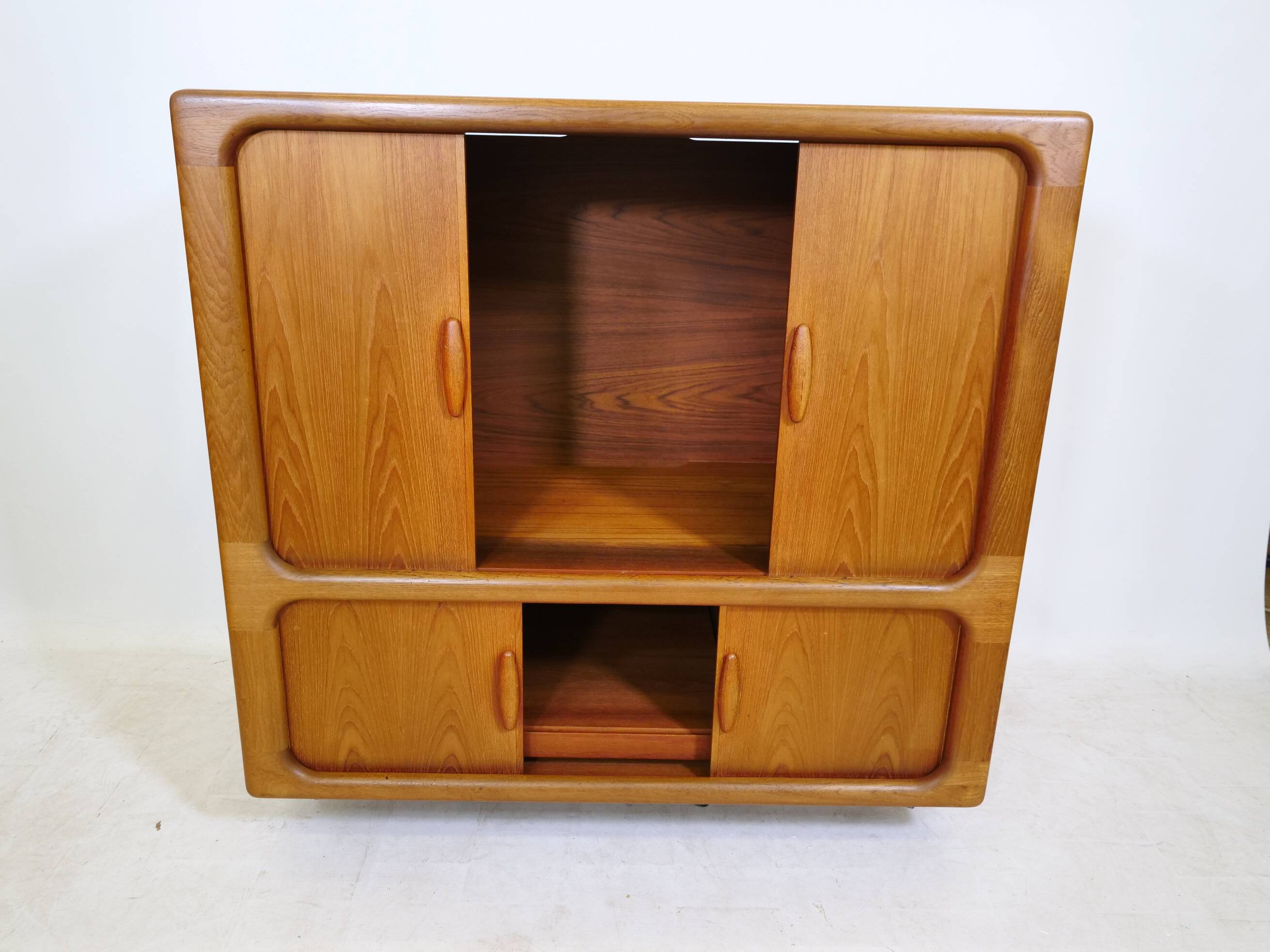 HiFi Highboard with Sliding Doors Sideboard Teak by Dyrlund, 1960s