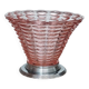 Art Deco cornucopia vase, centrepiece, bowl - blown glass & chrome 1930