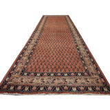 vintage persian sarough runner rug long handmade oriental wool carpet 130x325cm