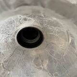 Chrome metal/glass chandelier pendant light from the 70s