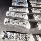 Set of 12 lead crystal knife rests