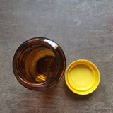 Vintage amber glass jar with yellow lid nescafe SNBP