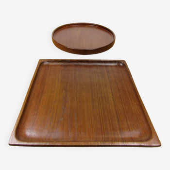 2 solid teak platters from Denmark - Wiggers