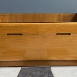 lowboard  with black glass top 1960s