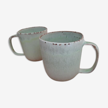 Set de 2 mugs en céramique verte