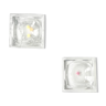 Deux cendriers carrés en cristal Baccarat