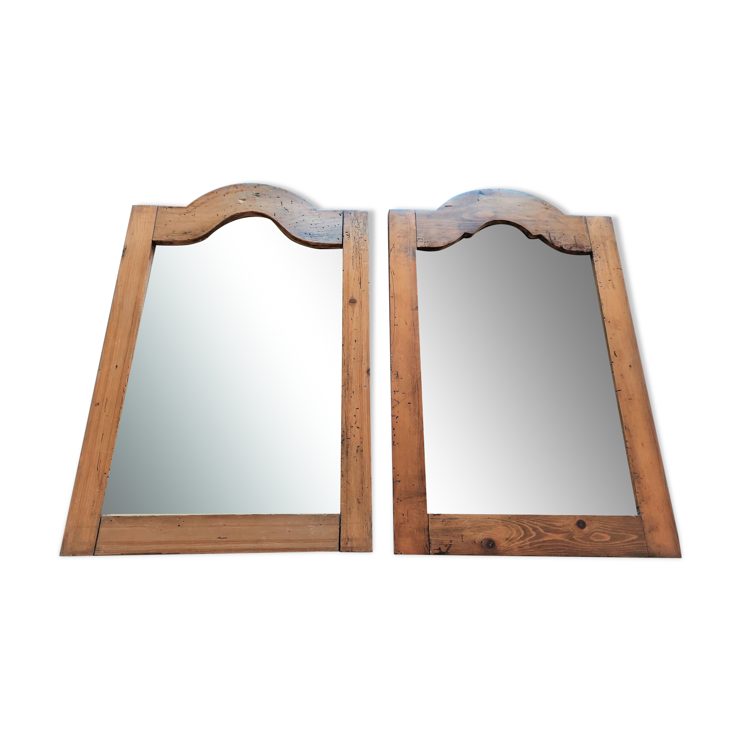 Duo de miroirs encadrement noyer
