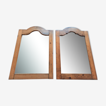 Duo de miroirs encadrement noyer