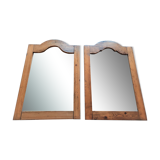 Duo de miroirs encadrement noyer