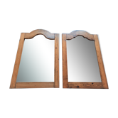 Duo de miroirs encadrement noyer
