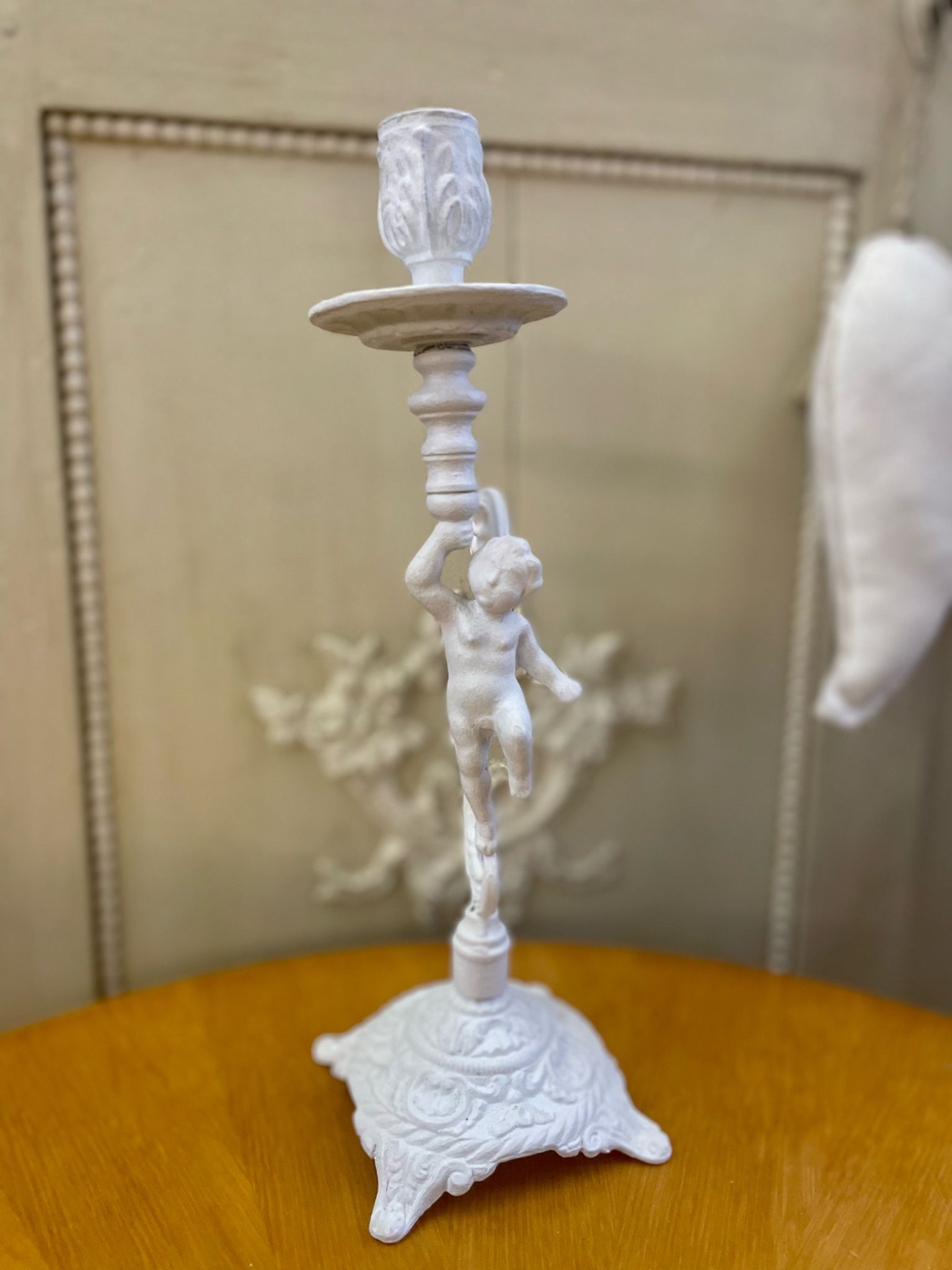 Bougeoir laiton angelot chérubin XIXeme