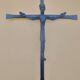 Bronze and wrought iron crucifix Christ Jesus unsigned
