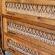 Old vintage wooden and rattan chest of drawers