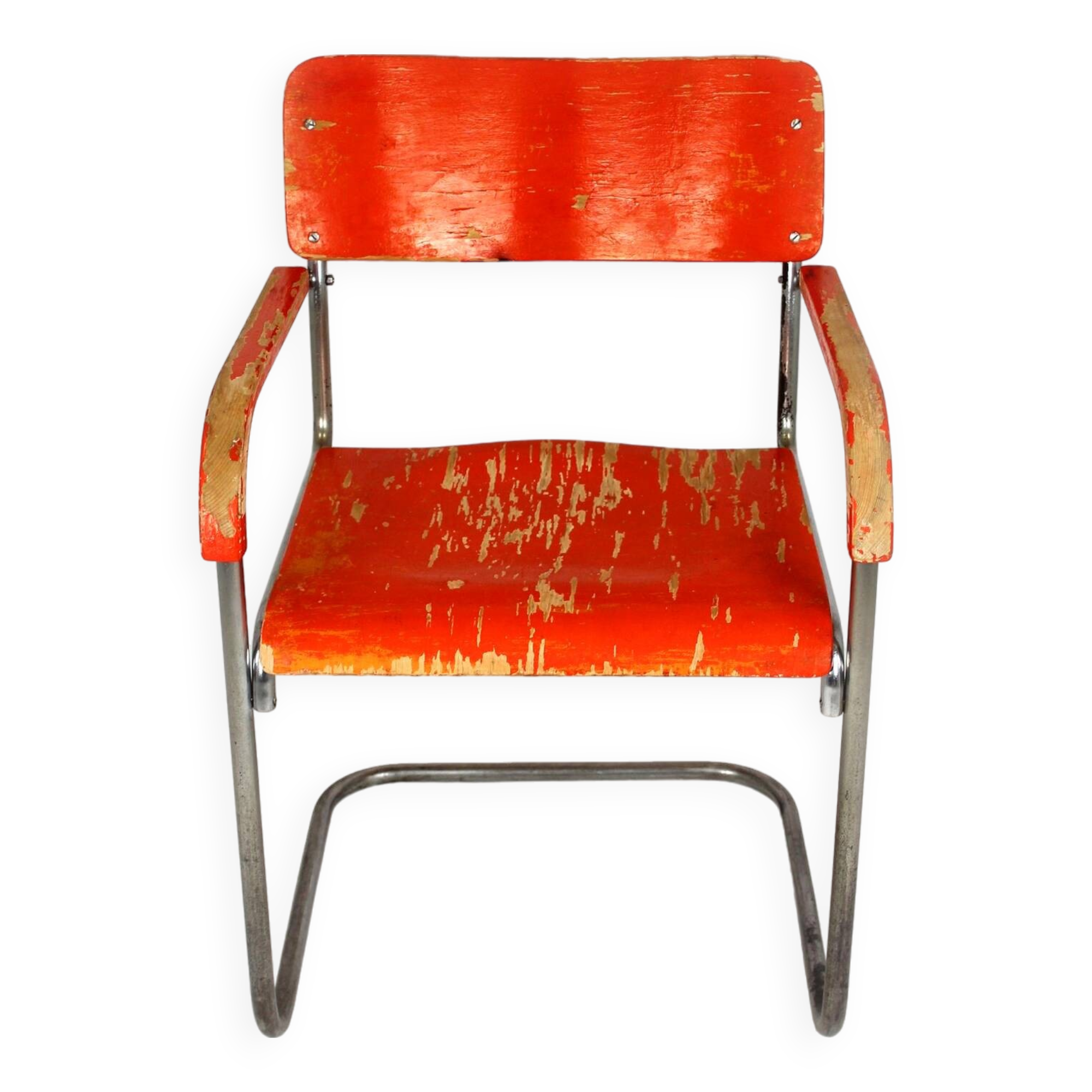 Bauhaus FN 74 Cantilever Chair in Plywood and Chrome by H.J. Hagemann, 1930s