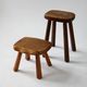 Set of two vintage handcrafted stools, Atelier André Smalle, Belgium.