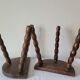 Duo de tabourets brutalistes demi-lunes
