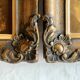 Pair of old carved wooden and plaster frames