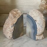 Paire de serre-livres en agate