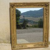Ancien miroir doré, motifs floraux, 58x69cm