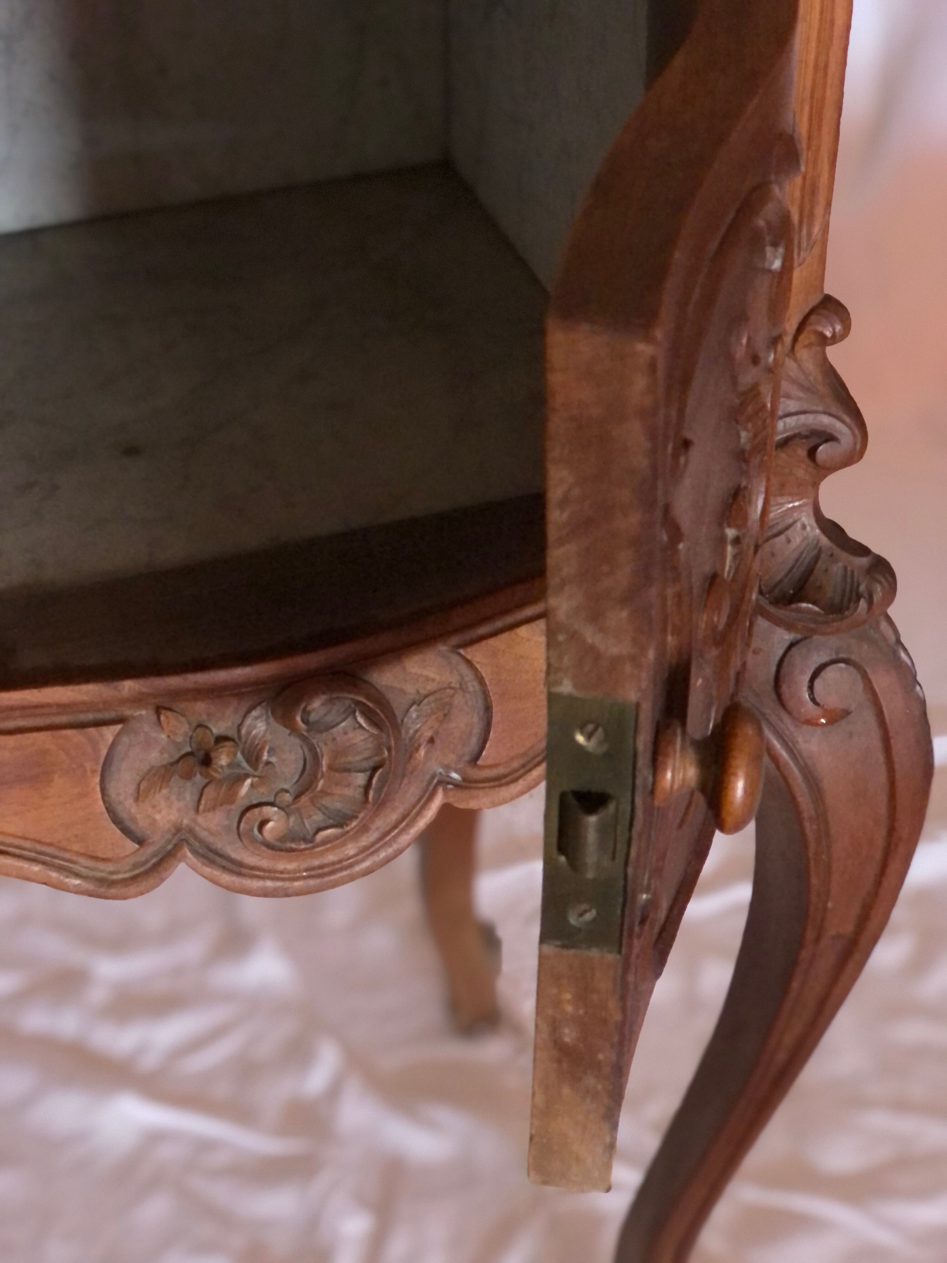 High wood and vintage marble console