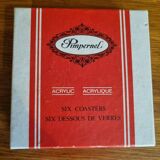 6 vintage pimpernel new taupe coasters